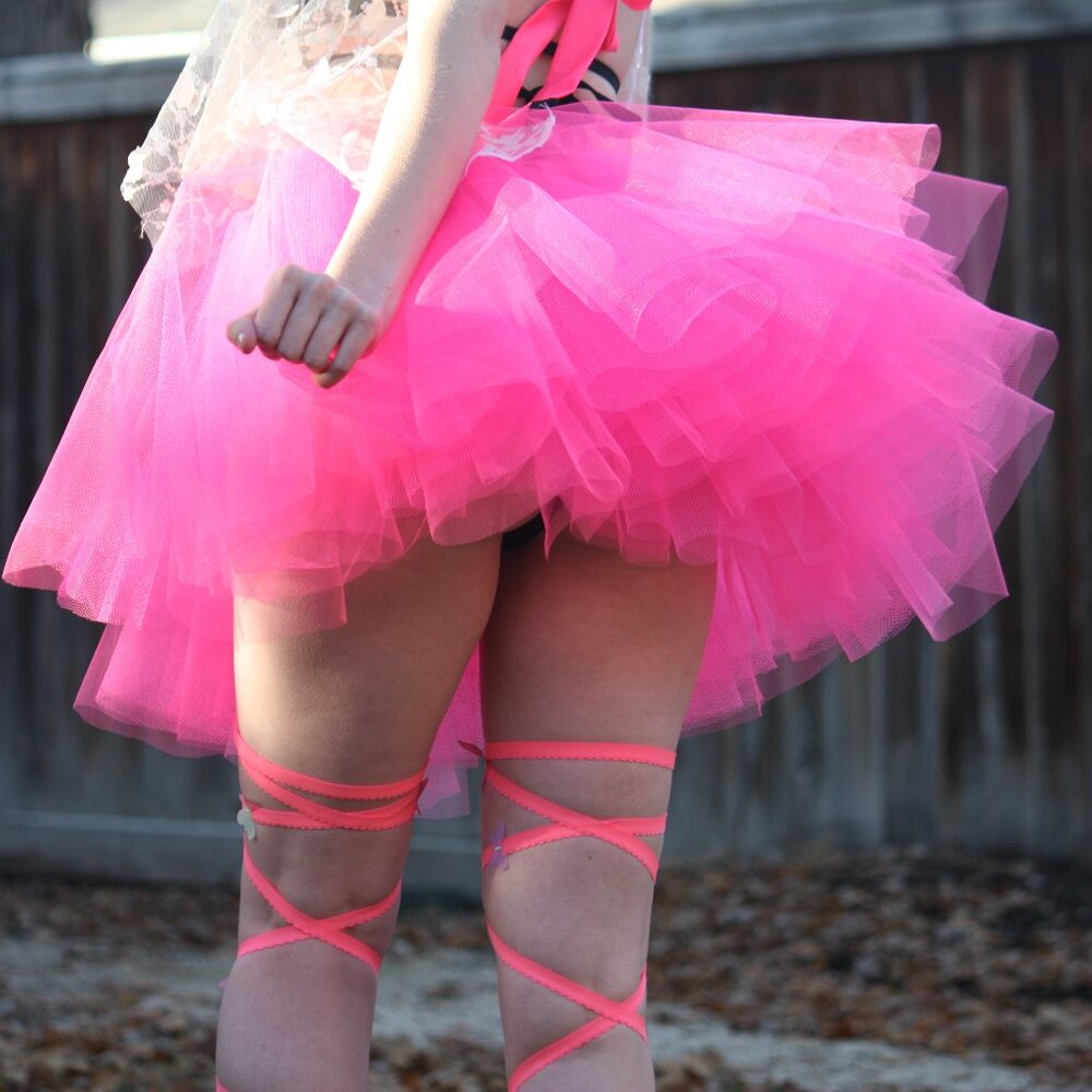 Neon Pink Rave Tutu Hand Crafted